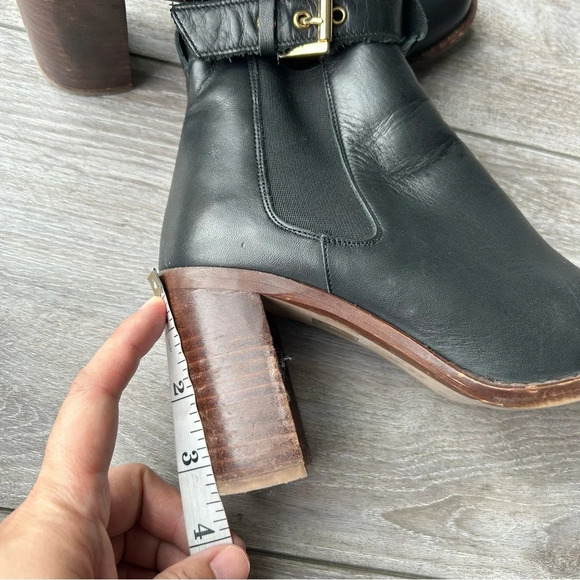 KG KURT GEIGER Sebastian Black Leather Buckle Ankle Boots Made in Spain - Picture 12 of 12